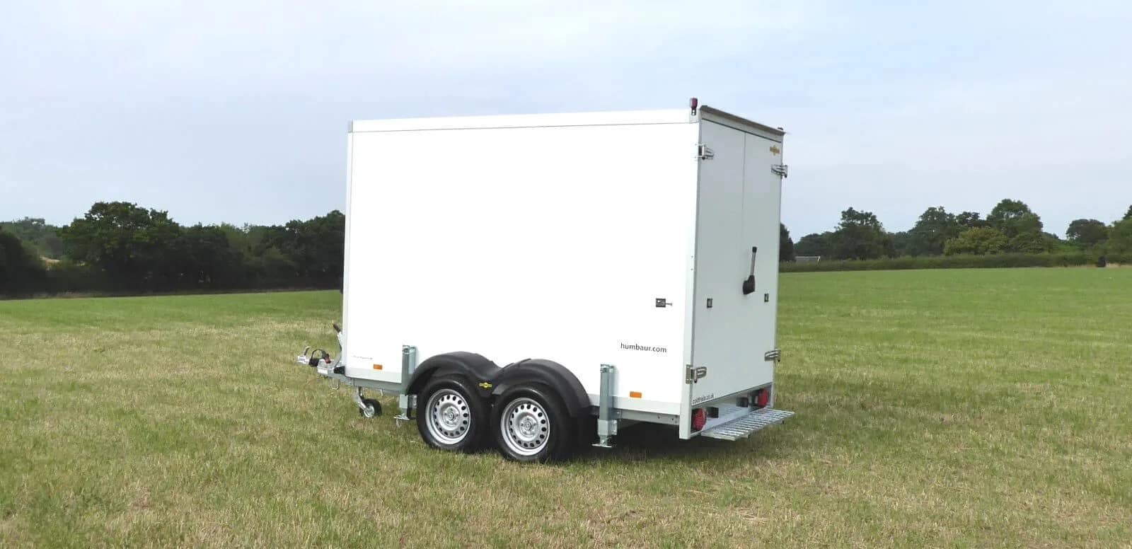 Single fridge freezer mobile trailer on grass